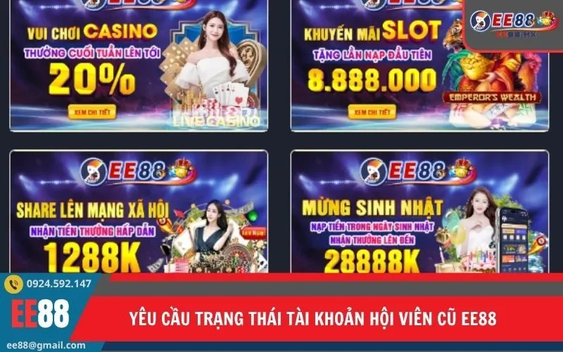 Yêu cầu trạng thái tài khoản hội viên cũ EE88